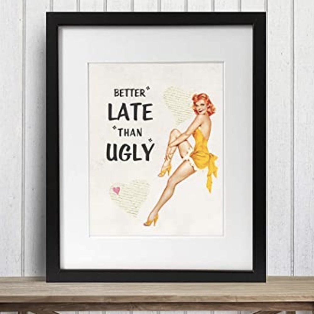 Funny Vintage 1950s Pinup Girl Print Home Decor - Picture 1 of 6